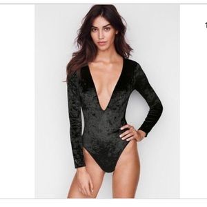 Victoria’s Secret Black Velvet Bodysuit